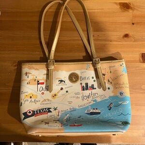 Well loved Texas Map shoulder bag